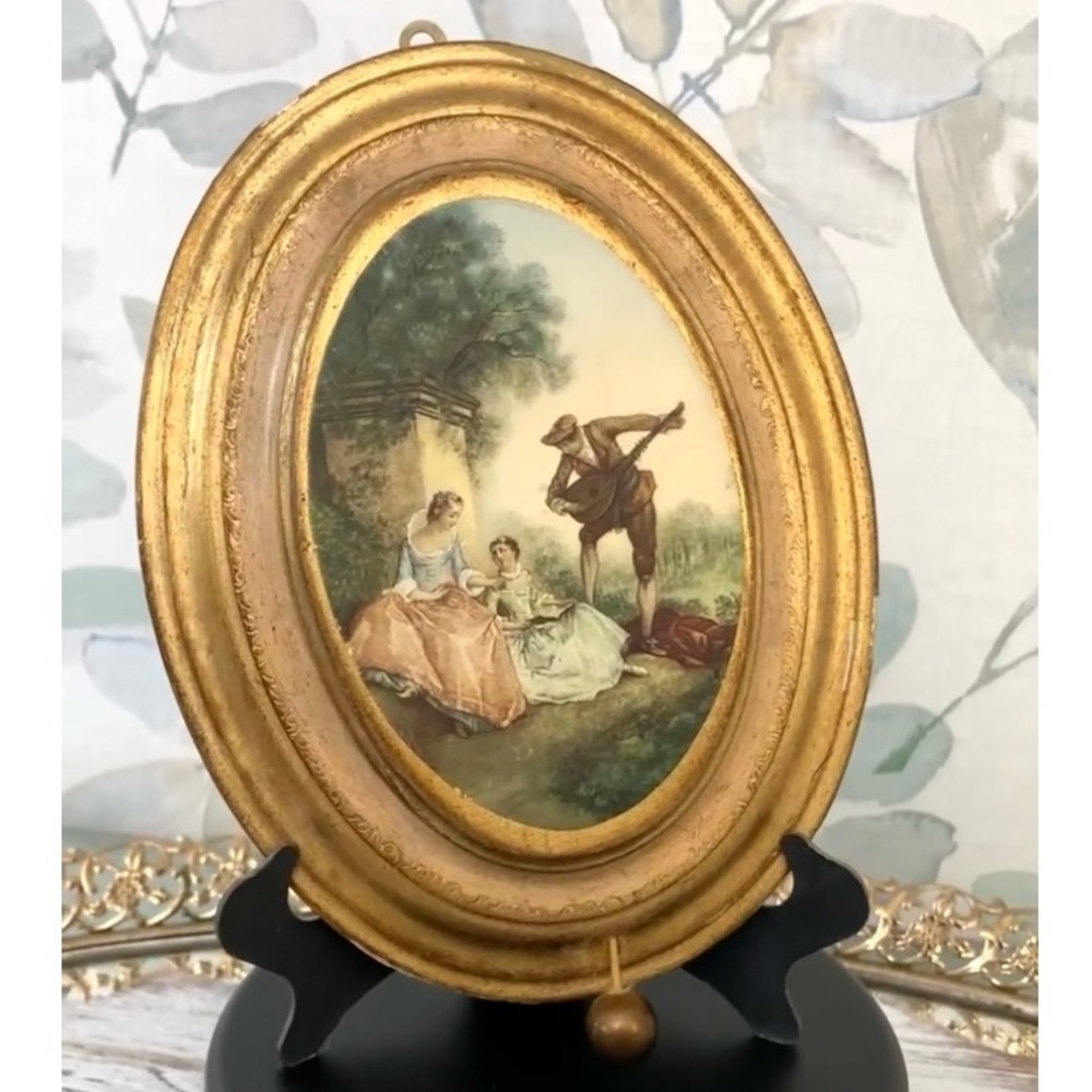 #01 Rare Vintage Italian Florentine Edelweiss Swiss Reuge Music Box Gilt Wood - Picture 3 of 10